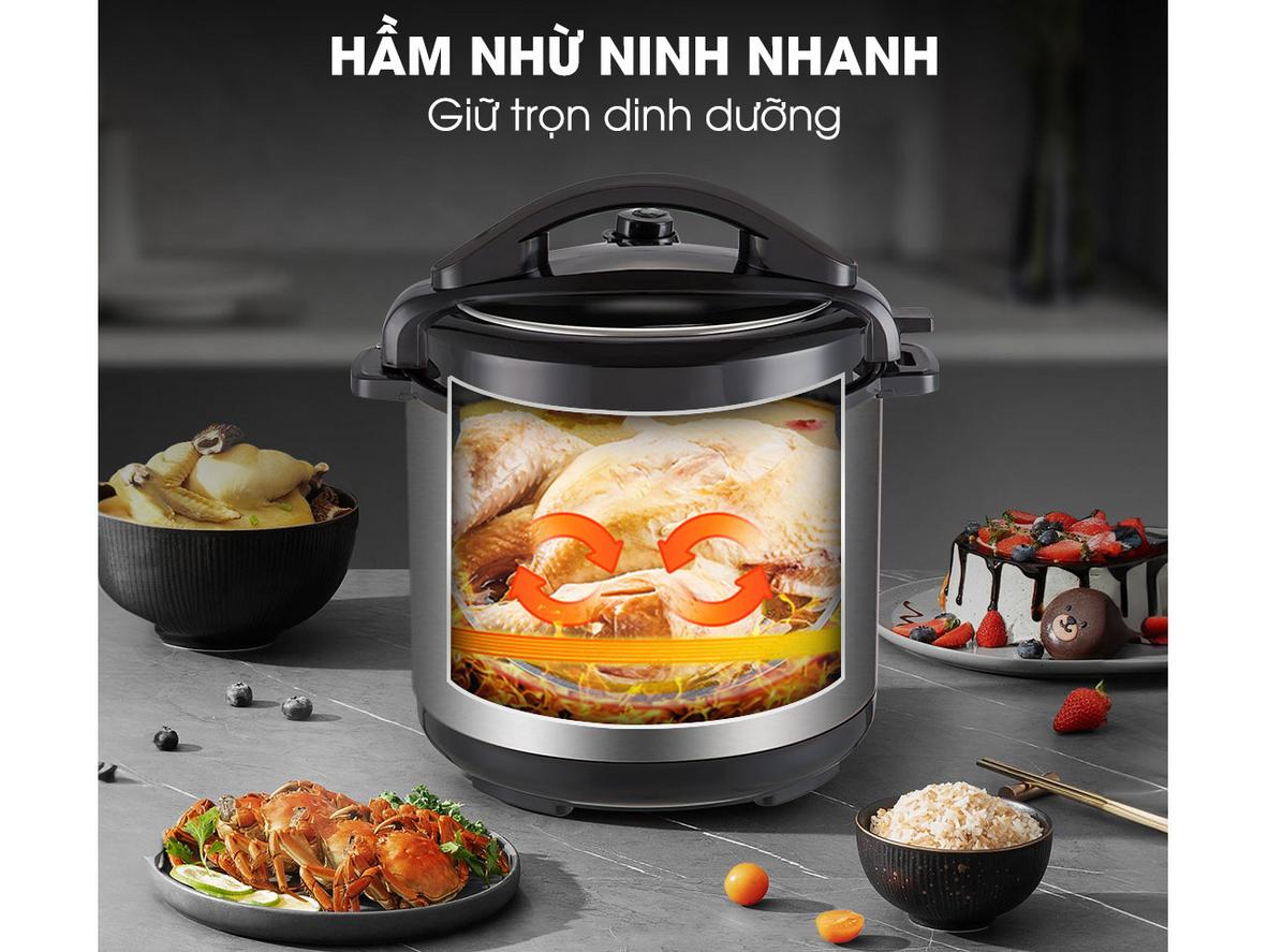Lòng nồi chống dính Teflon - dễ vệ sinh