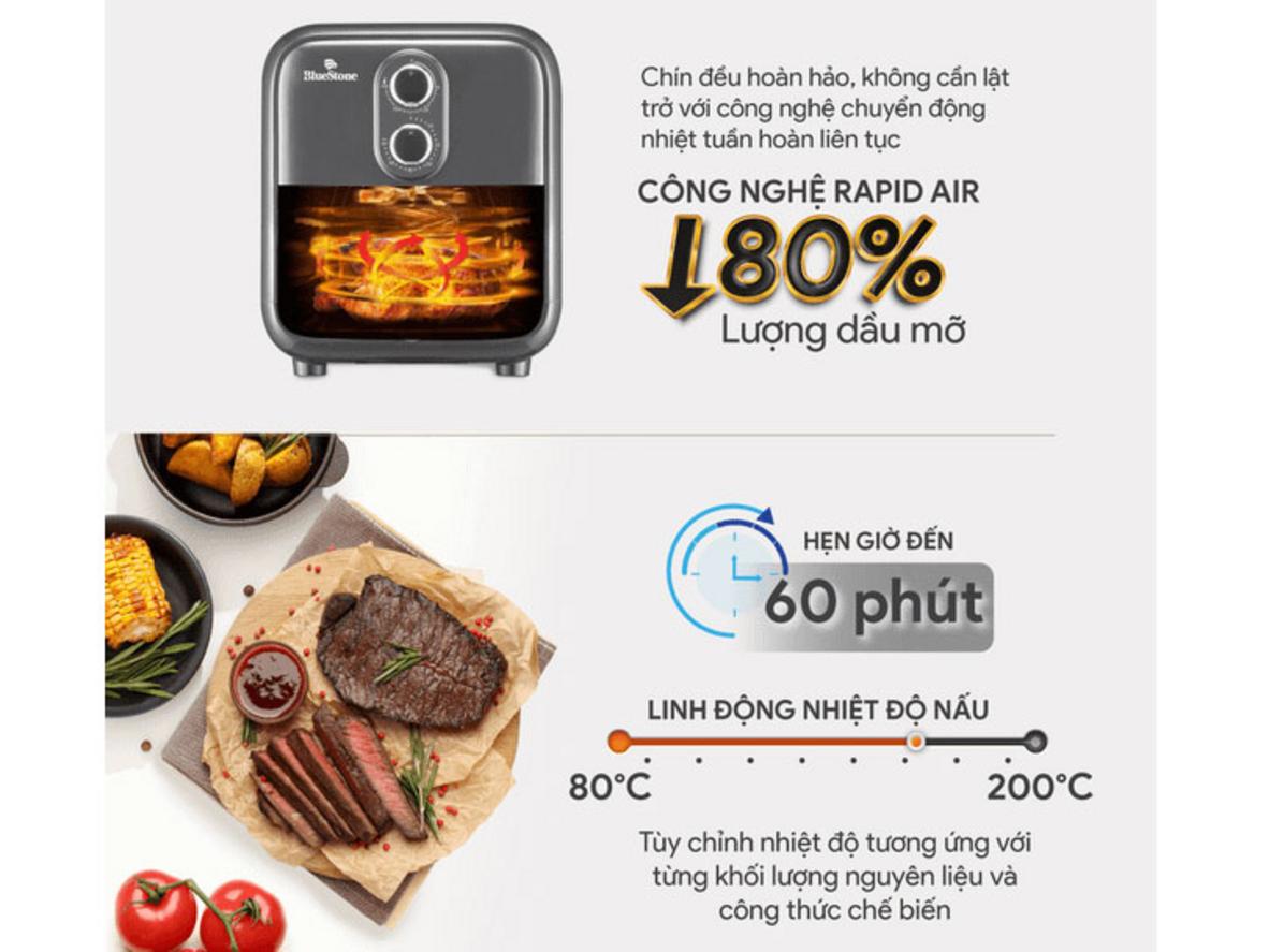 Lòng nồi phủ chống dính và mặt kính quan sát cho việc vệ sinh dễ dàng