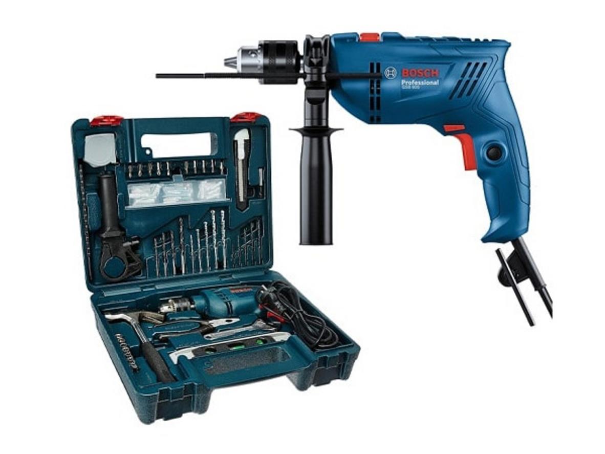 Tổng quan Máy khoan động lực 600W Bosch GSB 600 Set 100 món - 06011A03K1