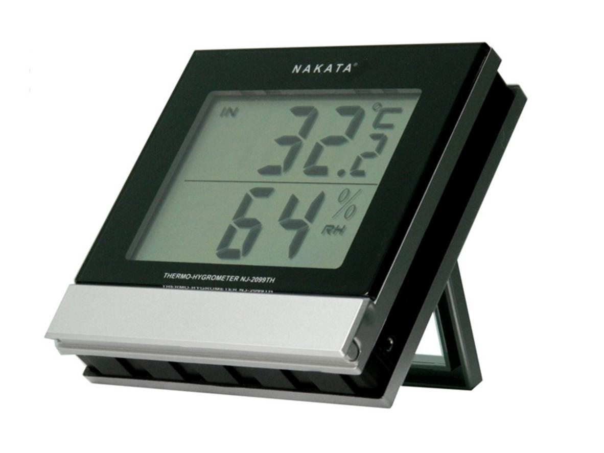 Nhiệt ẩm kế Nakata NJ-2099-TH — Màn hình LCD lớn, dễ đọc, dùng cho trong nhà và ngoài trời.