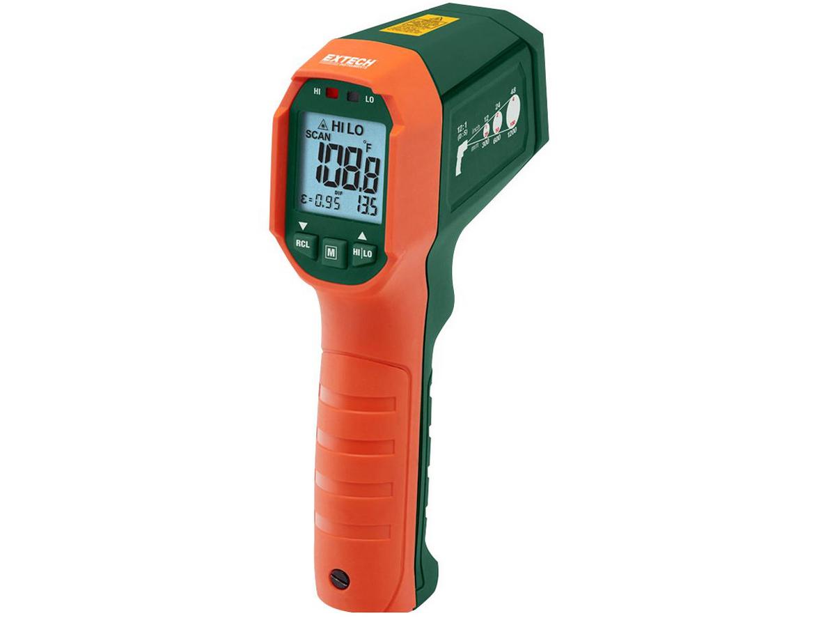 Nhiệt kế hồng ngoại EXtech IR320 — Dual-laser, dải đo đến 650°C, chuẩn IP65.