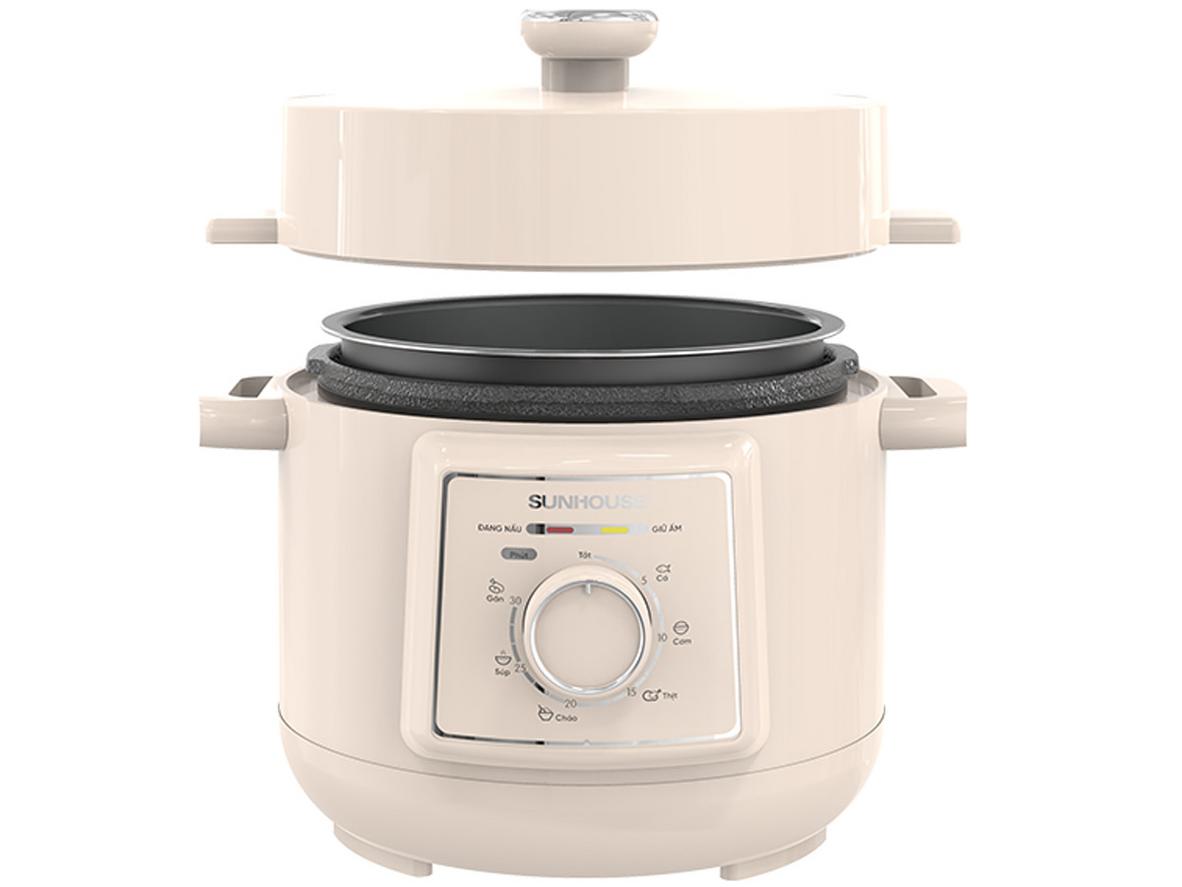 Nắp tháo rời và van xả áp bằng nút ấn.