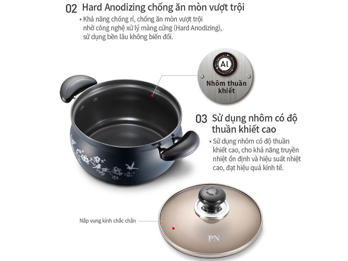 Đáy IH — dùng được bếp từ, bếp ga và bếp hồng ngoại