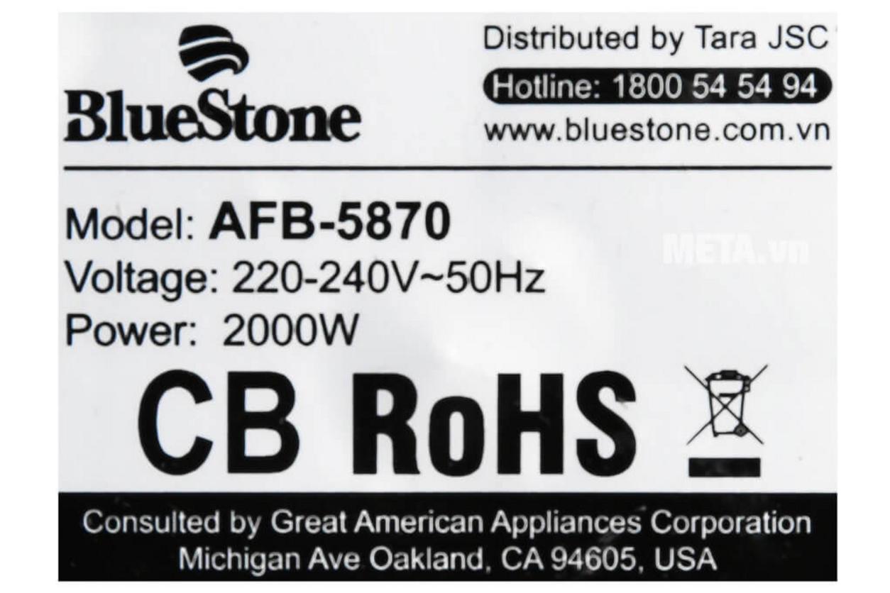 Tổng quan Nồi chiên không dầu Bluestone AFB-5870 5 lít