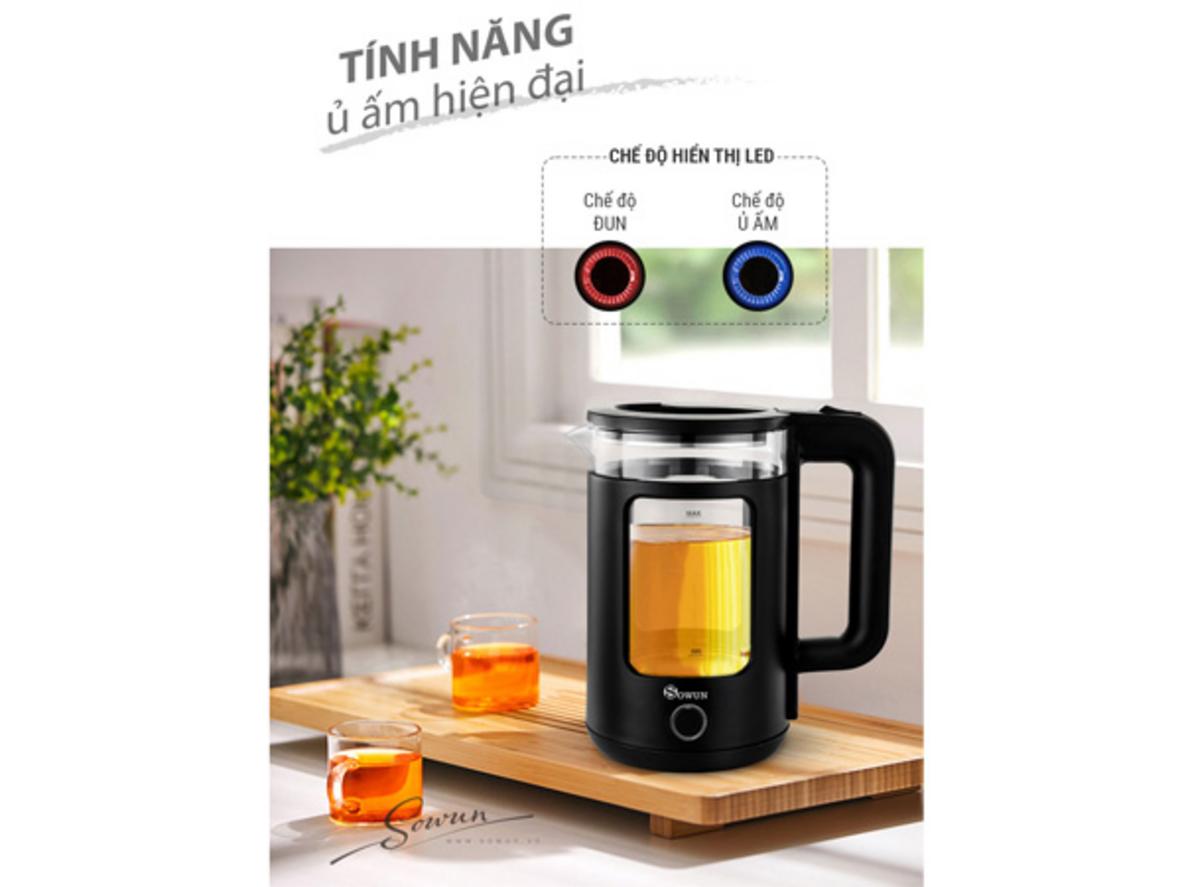 Ruột thủy tinh chịu nhiệt — dễ quan sát và vệ sinh.