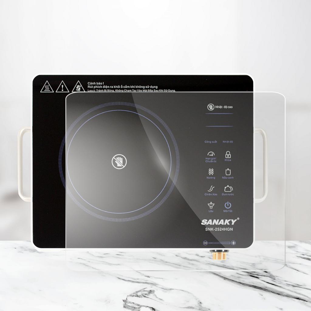 Cảm ứng + núm vặn và 5 chế độ nấu — thao tác nhanh, chính xác.