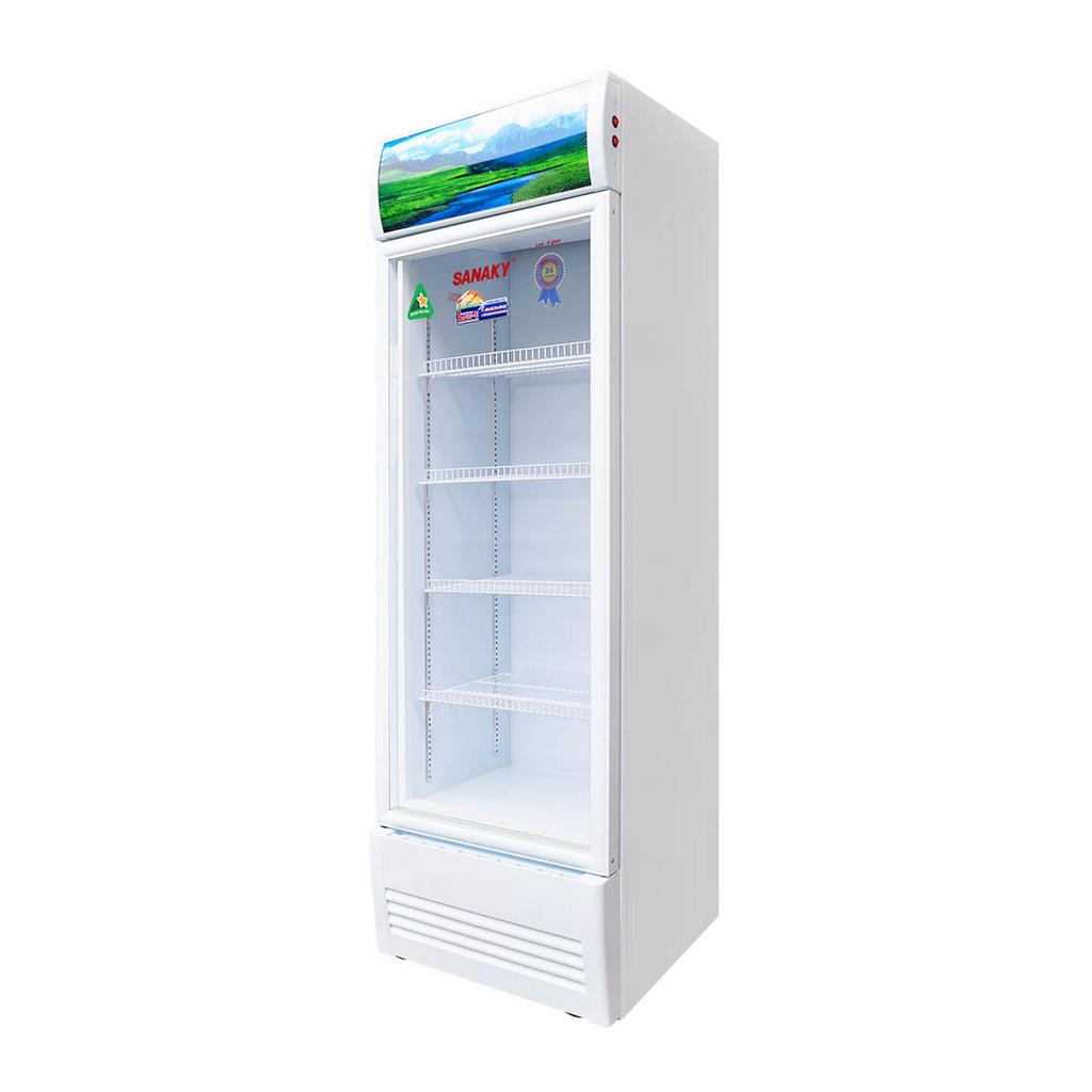 Thiết kế tối ưu cho trưng bày với đèn LED và bánh xe tiện di chuyển.