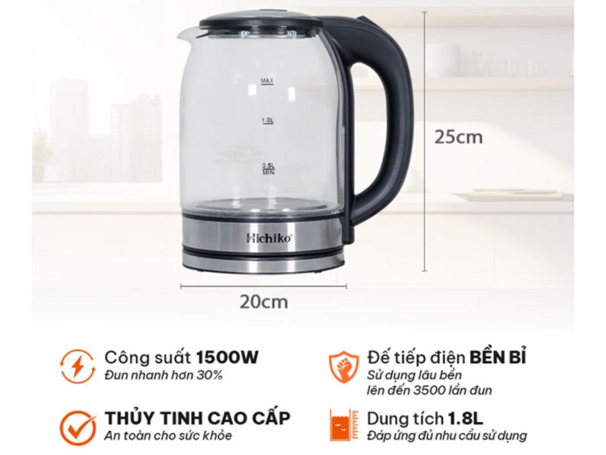 Thân thủy tinh dễ vệ sinh và không ám mùi