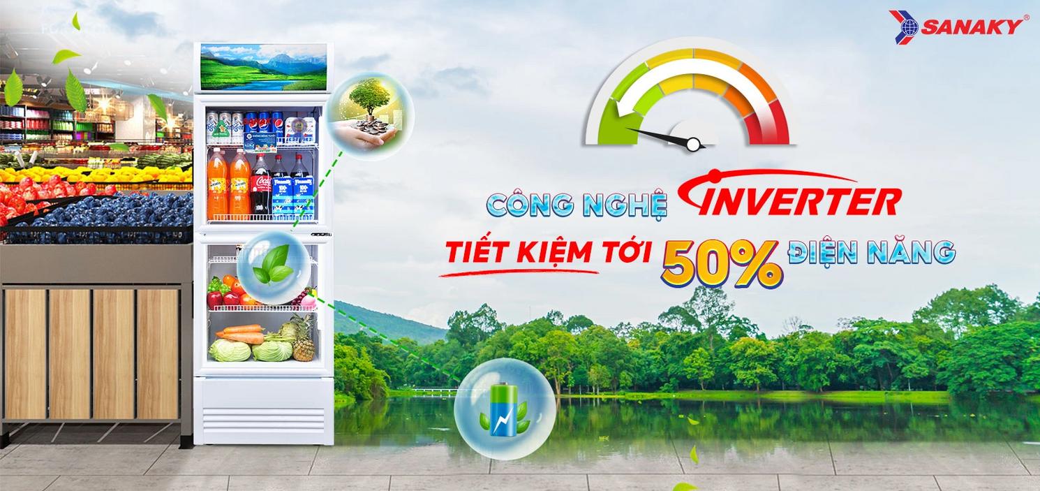 Inverter giúp giảm tiêu thụ điện và vận hành êm.