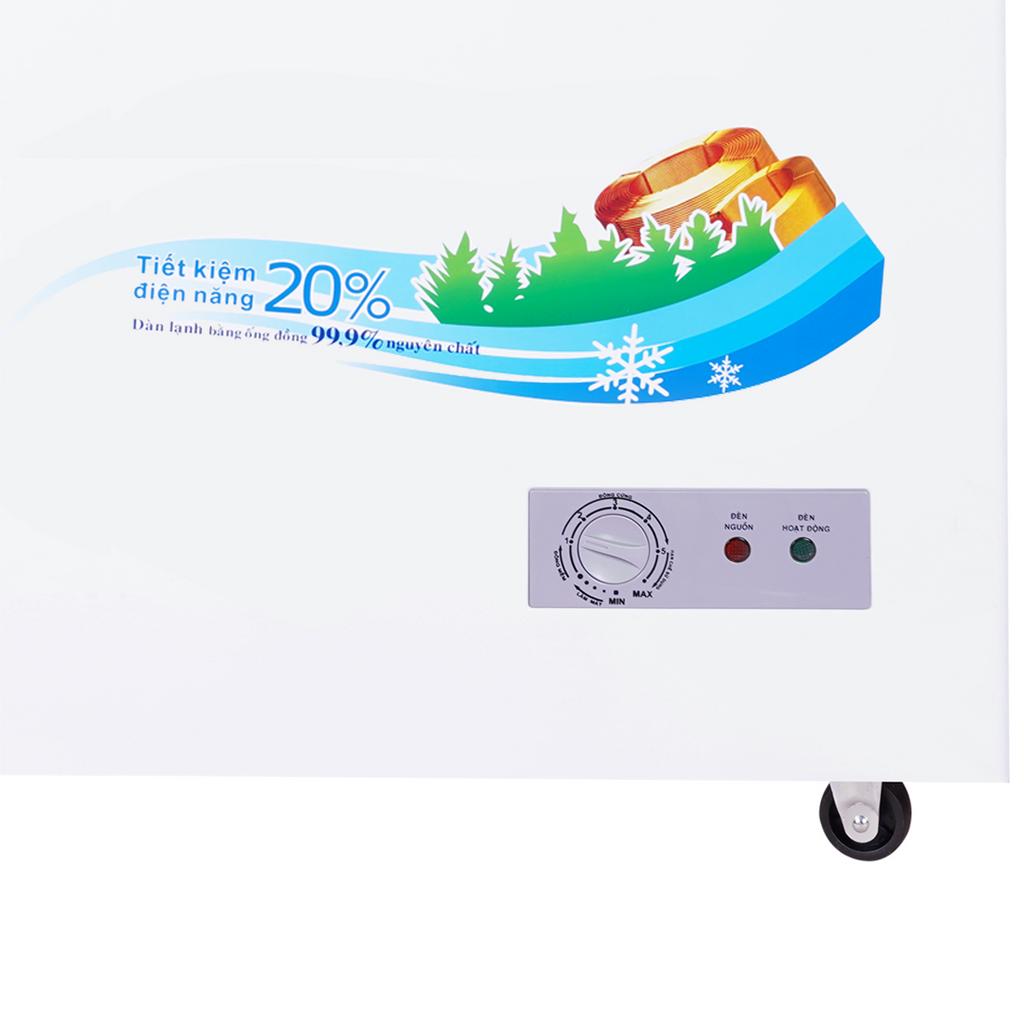 Gas R600a + công suất 136 W giúp tiết kiệm điện.