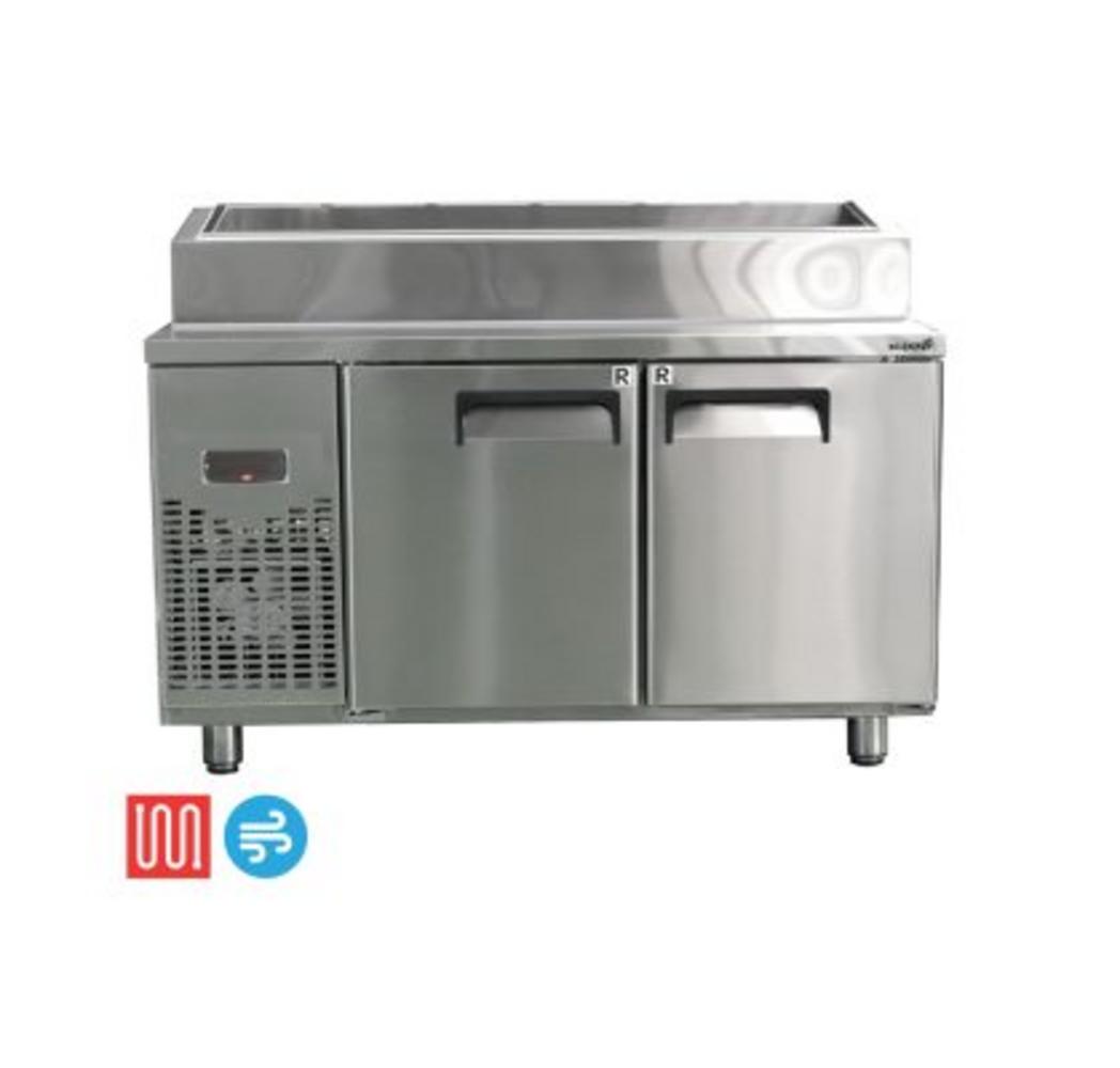 Tủ bàn Topping Happys HWA-1200TP - mặt GN chuyên nghiệp, khoang lạnh phía dưới.