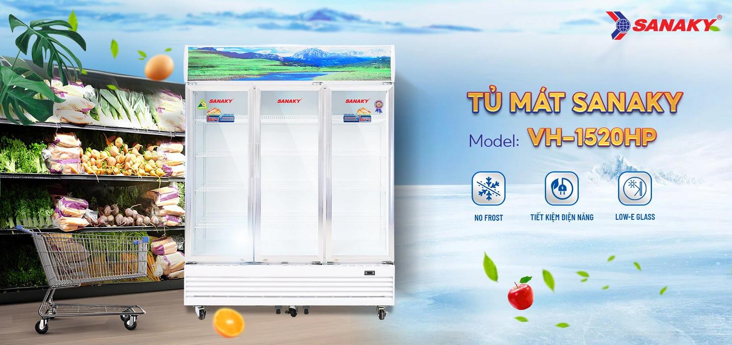 Tủ Mát Sanaky VH-1520HP — dung tích lớn, trưng bày tối đa cho cửa hàng và nhà hàng.