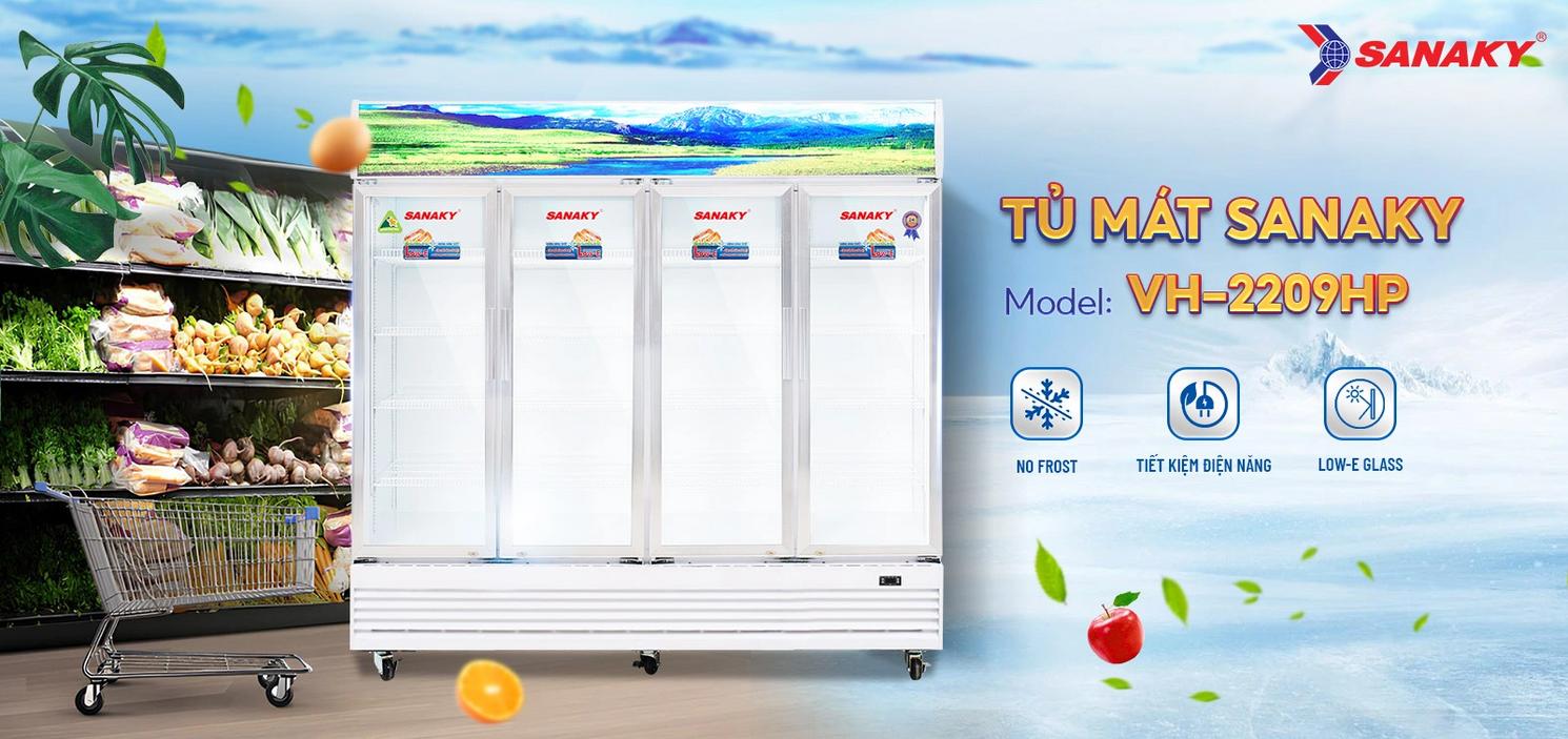 Tủ Mát Sanaky VH-2209HP — trưng bày bắt mắt, dung tích 2000L, phù hợp siêu thị/mini‑market.