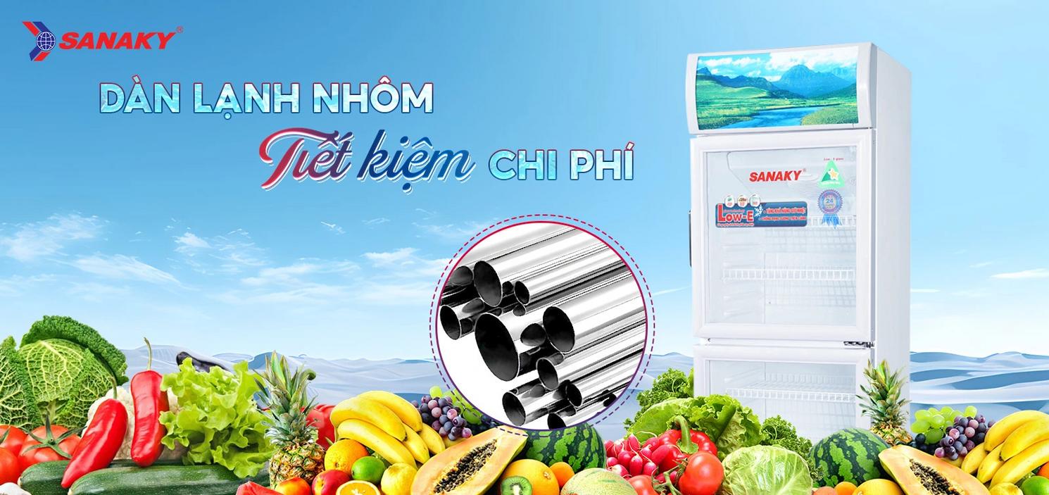 Tủ Mát Sanaky VH-308WL — trưng bày bắt mắt, tiết kiệm điện cho cửa hàng nhỏ.