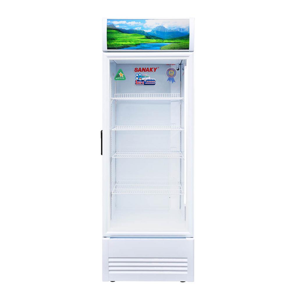 Tủ mát Sanaky VH-4099K3 trưng bày chuyên nghiệp cho quán cà phê và tạp hoá.