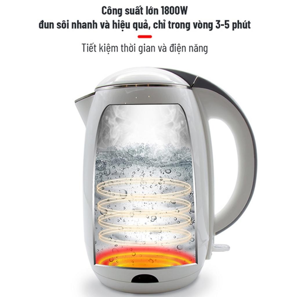 Vỏ 2 lớp cách nhiệt và đế xoay 360° tiện dụng