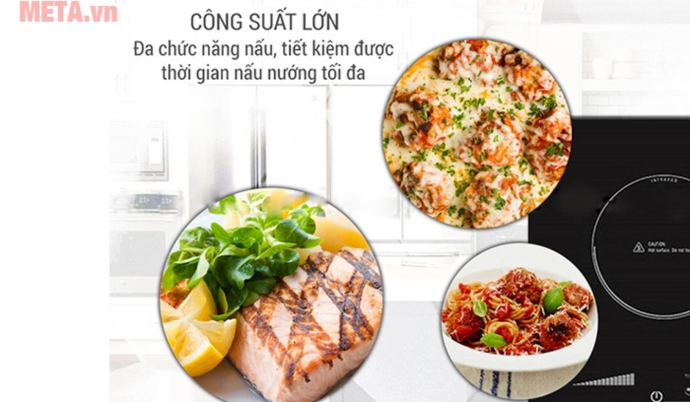 1 vùng từ + 1 vùng hồng ngoại cho khả năng nấu linh hoạt