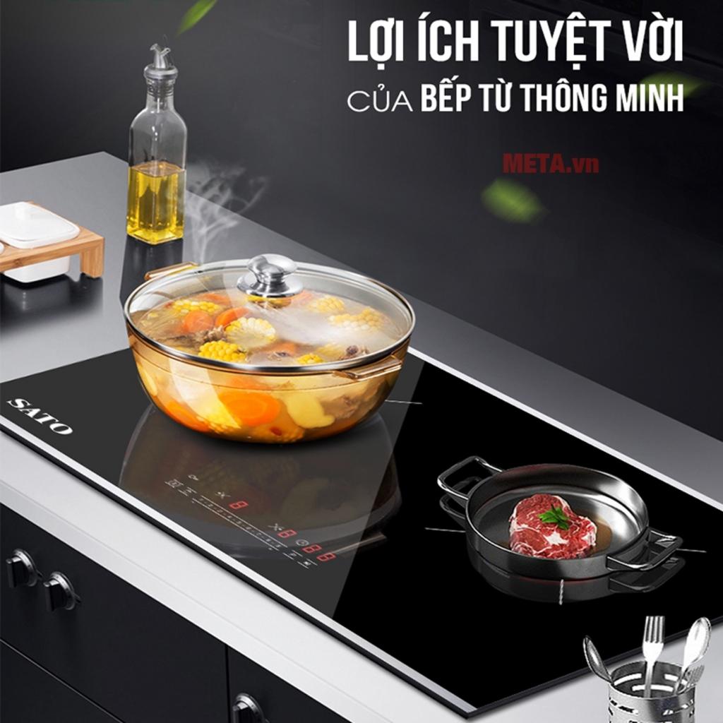 2 vùng nấu độc lập giúp nấu nhanh hơn mỗi ngày.