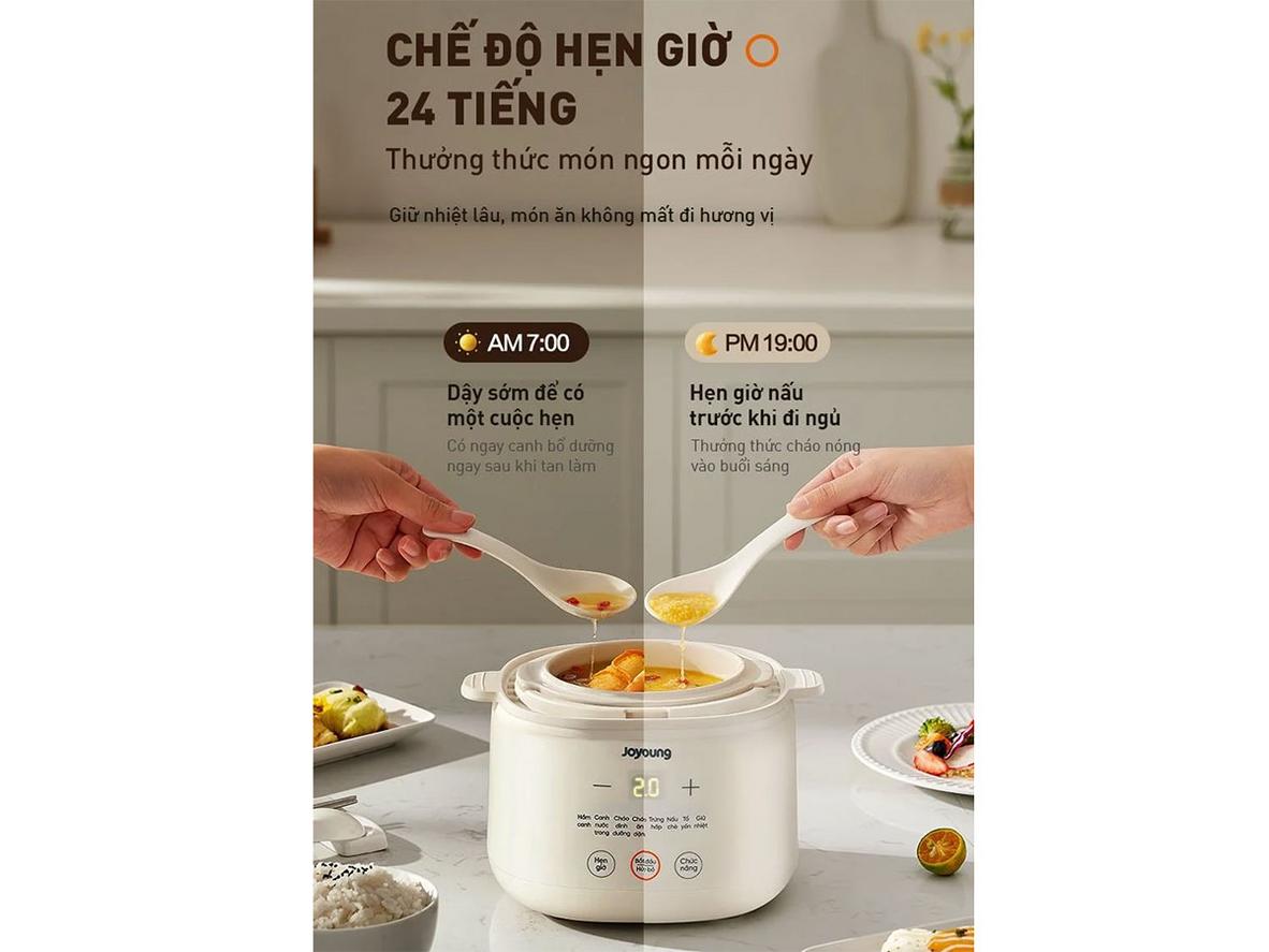 Công suất 200W tiết kiệm điện, nấu ngon chuẩn vị.