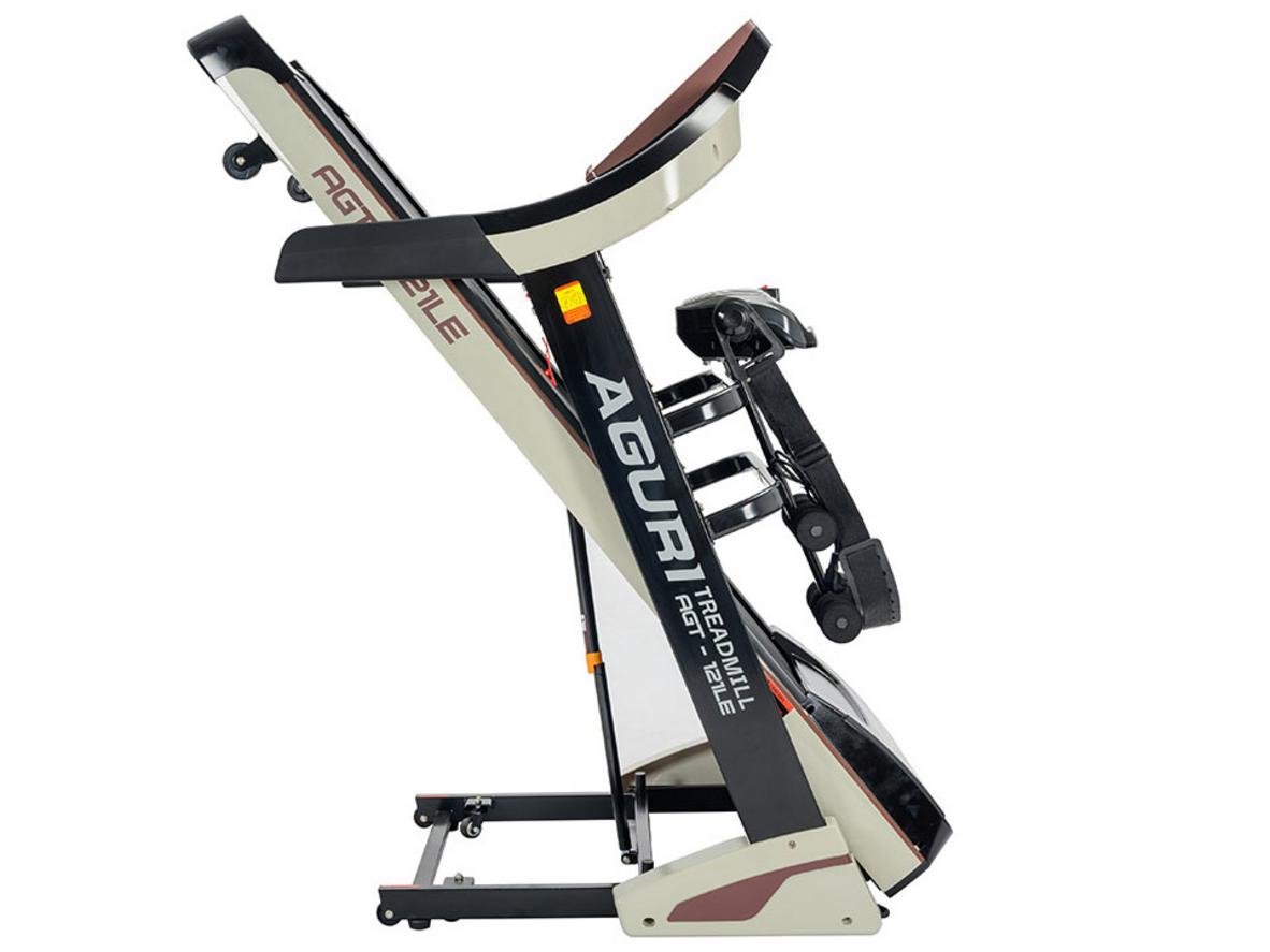 Bề mặt chạy rộng và hệ giảm chấn giúp giảm áp lực cho khớp khi tập luyện (ảnh mô tả lớp băng tải và miếng giảm chấn).