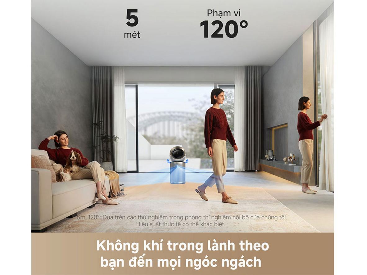 AI theo dõi người dùng giúp luồng gió luôn theo đúng vị trí ngồi.