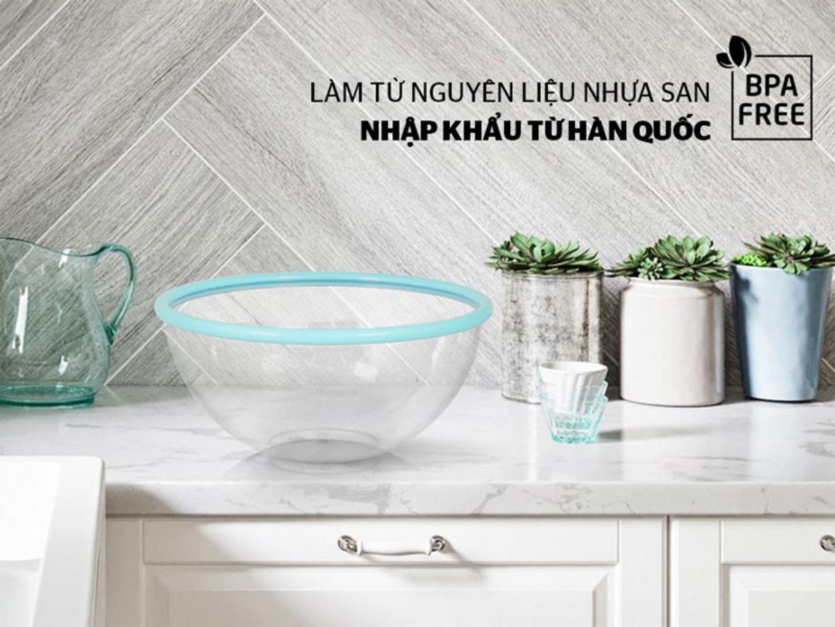 Nhựa SAN nguyên sinh, không chứa BPA — an toàn cho gia đình.