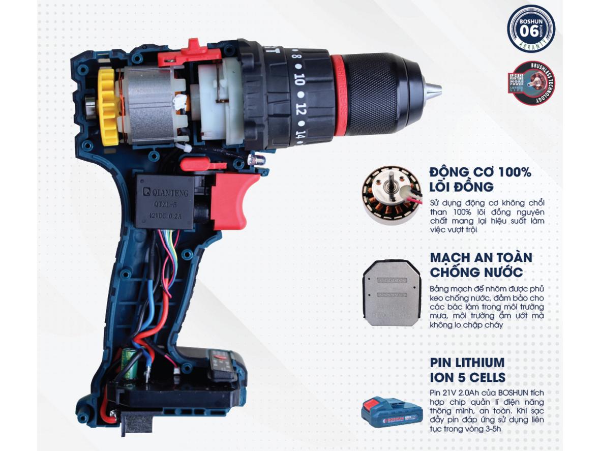 Autolock 10mm và thiết kế tiện dụng Boshun BS-ID2110BL