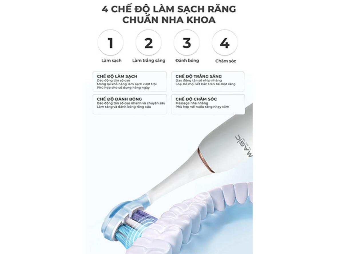 Lông DuPont mềm, 5 chế độ + 3 mức cường độ
