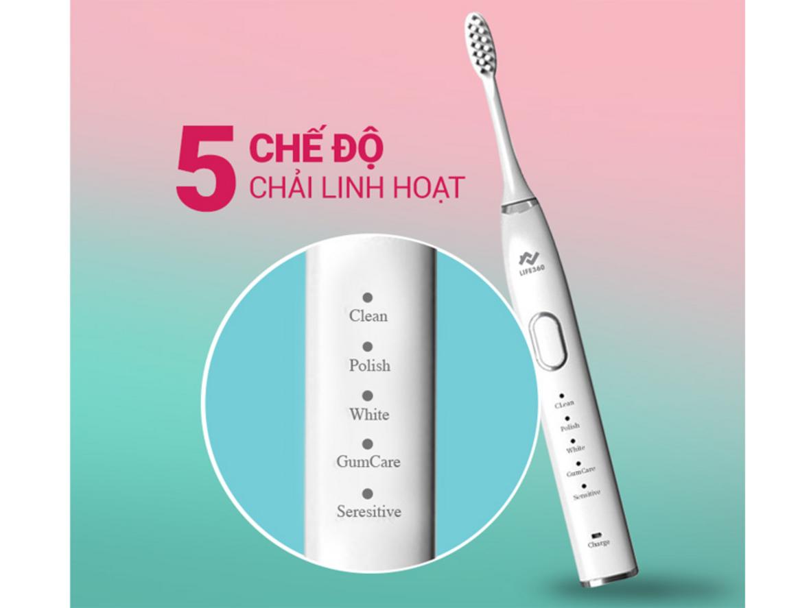 Tổng quan Bàn chải điện Sonic Life360 LE-BCD22A (Hồng)