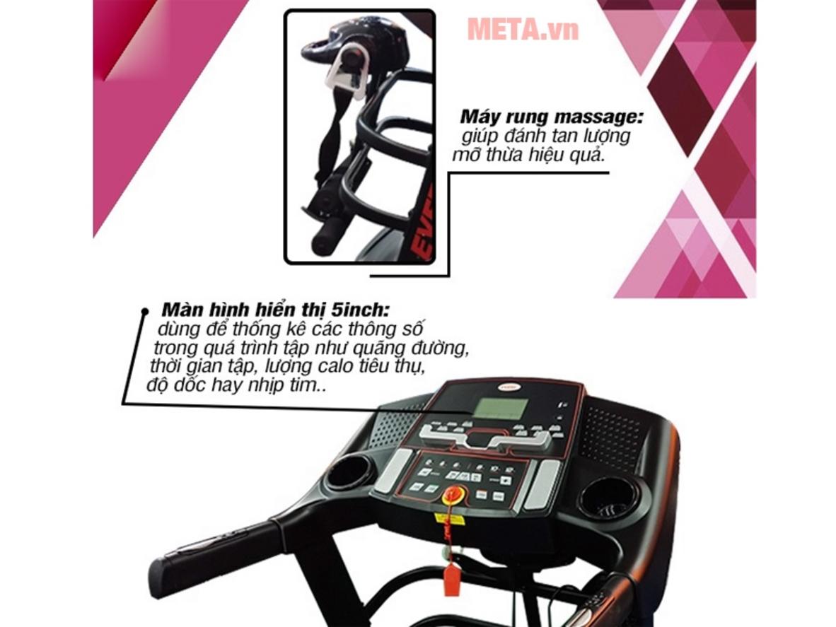 Bàn chạy rộng và hệ giảm chấn bảo vệ khớp khi sử dụng.