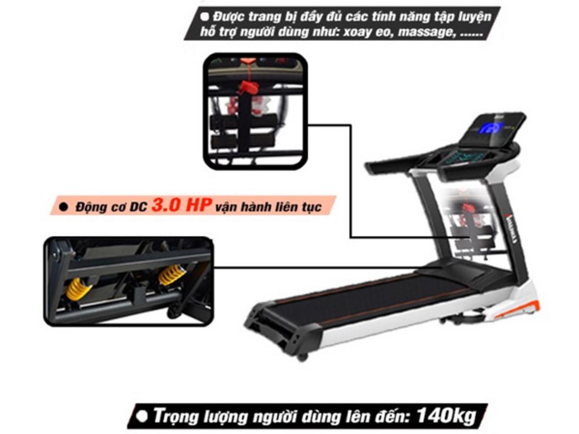 Bàn chạy rộng 135 x 48 cm với hệ giảm chấn