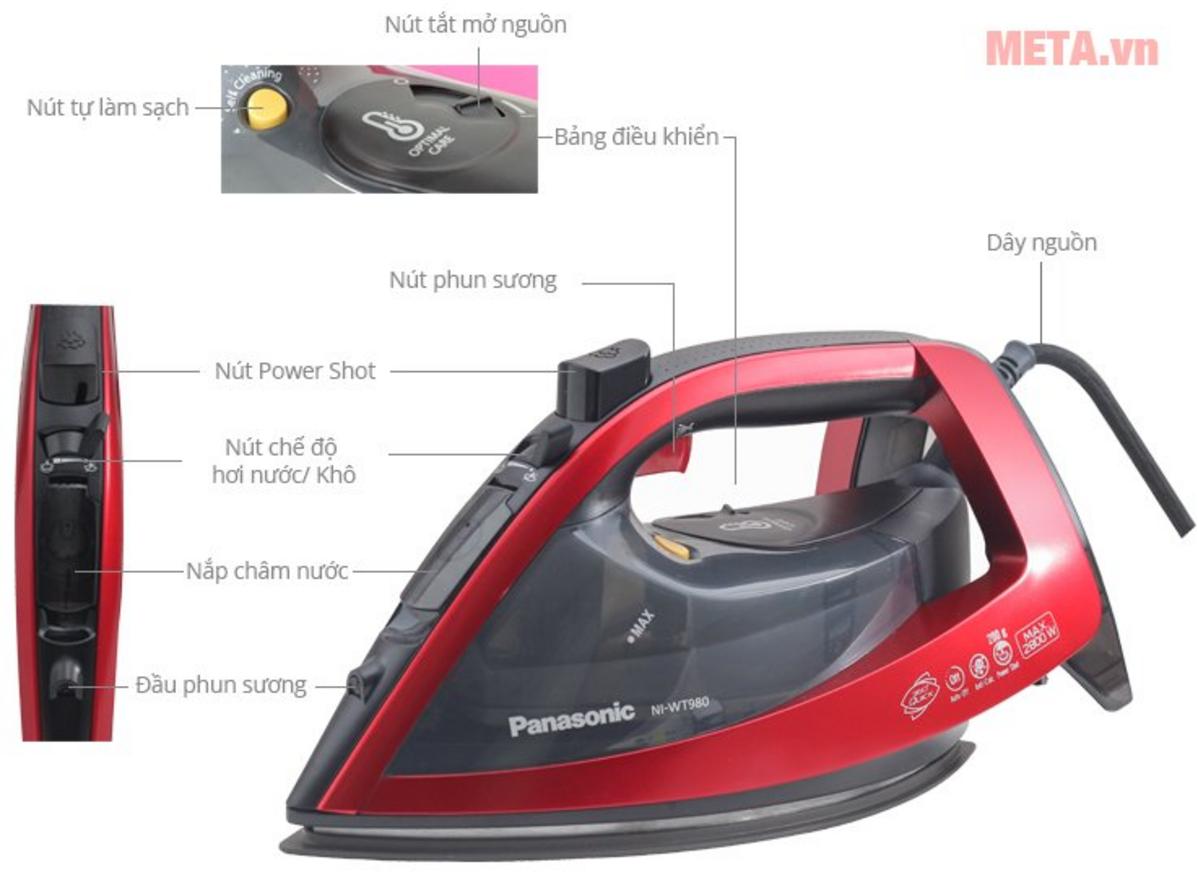Tổng quan Bàn là hơi nước Panasonic NI-WT980RRA