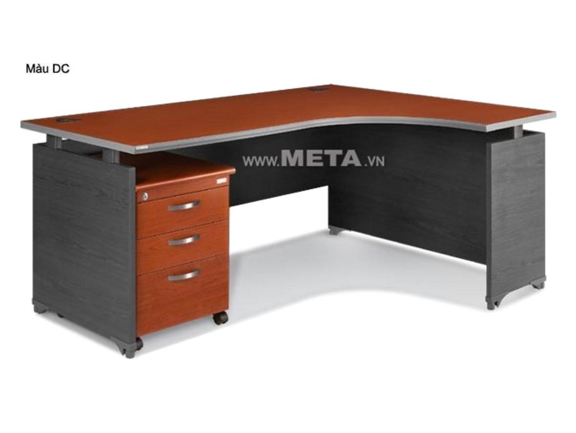 Thiết kế chữ L và lỗ chạy dây — góc làm việc gọn gàng
