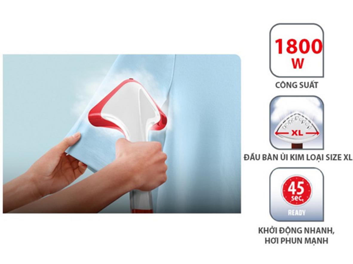 Đế kim loại lớn giúp ủi nhanh và đồng đều.