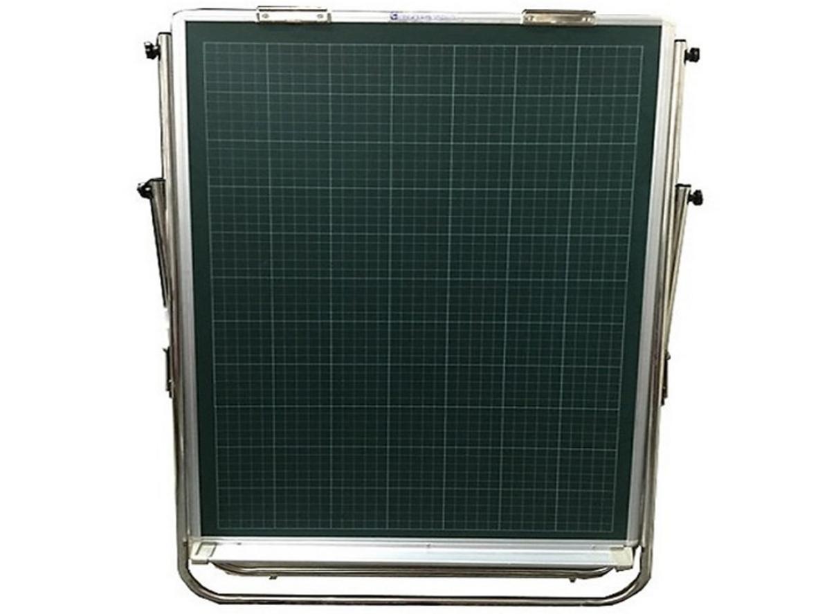 Tổng quan Bảng Flipchart chân inox viết phấn từ in ô ly Bavico-Xanh (0.6 x 1m)
