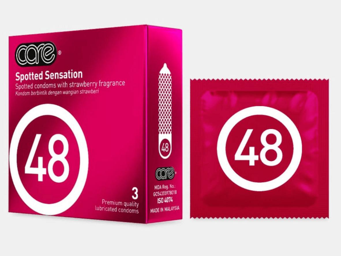 Tổng quan Bao cao su Care 48 có gai - hương dâu