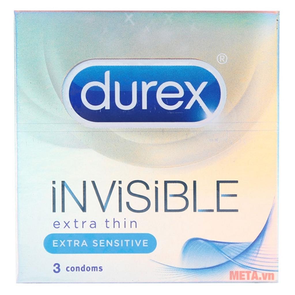 Tổng quan Bao cao su cực siêu mỏng Durex Invisible Extra Thin New (hộp 3 bao)