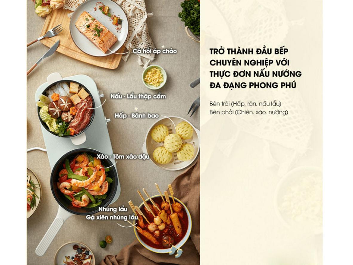 Điều chỉnh công suất riêng cho từng vùng nấu.