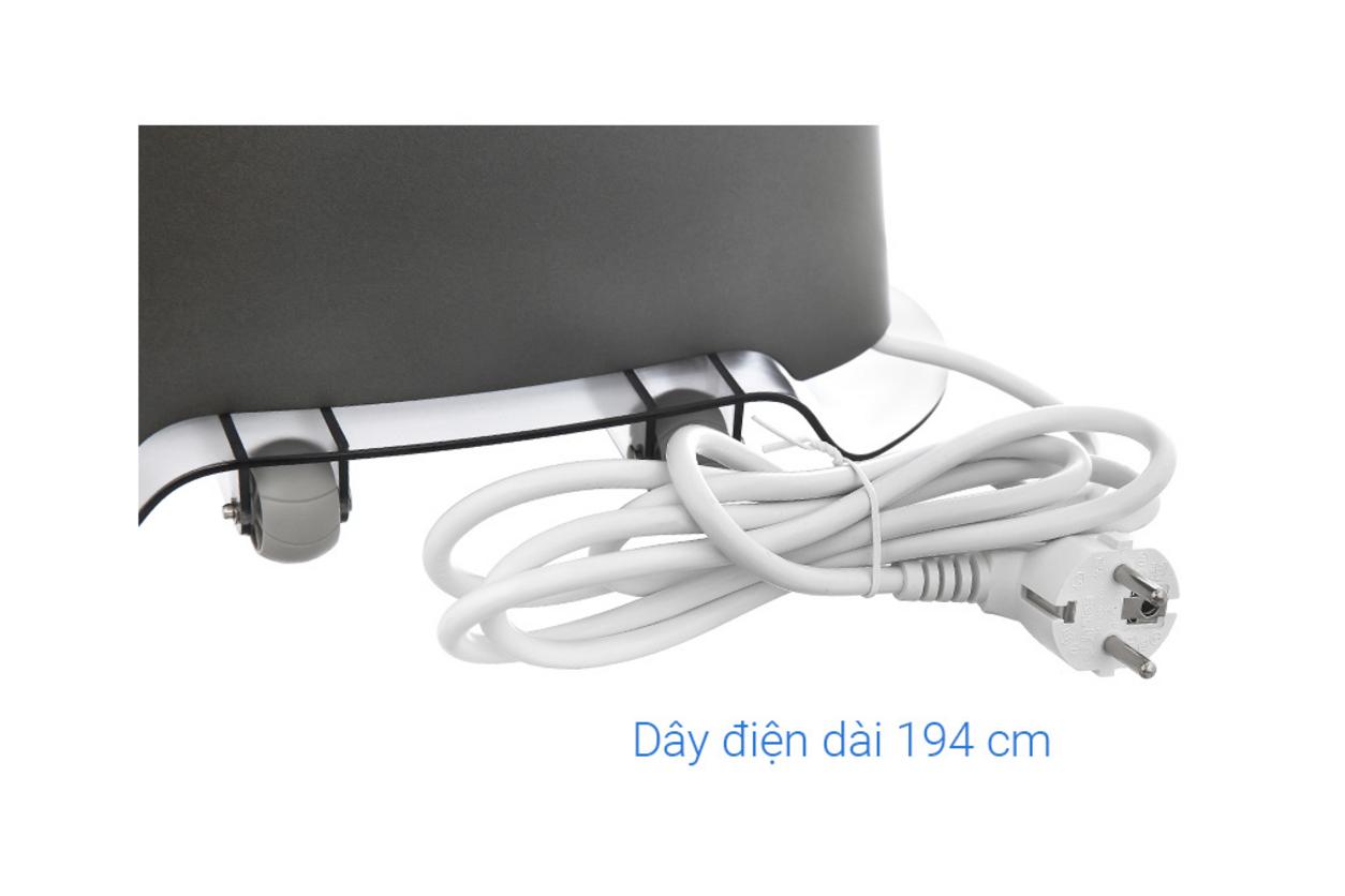Bình 2 lít và mặt đế kim loại cho hiệu suất cao.