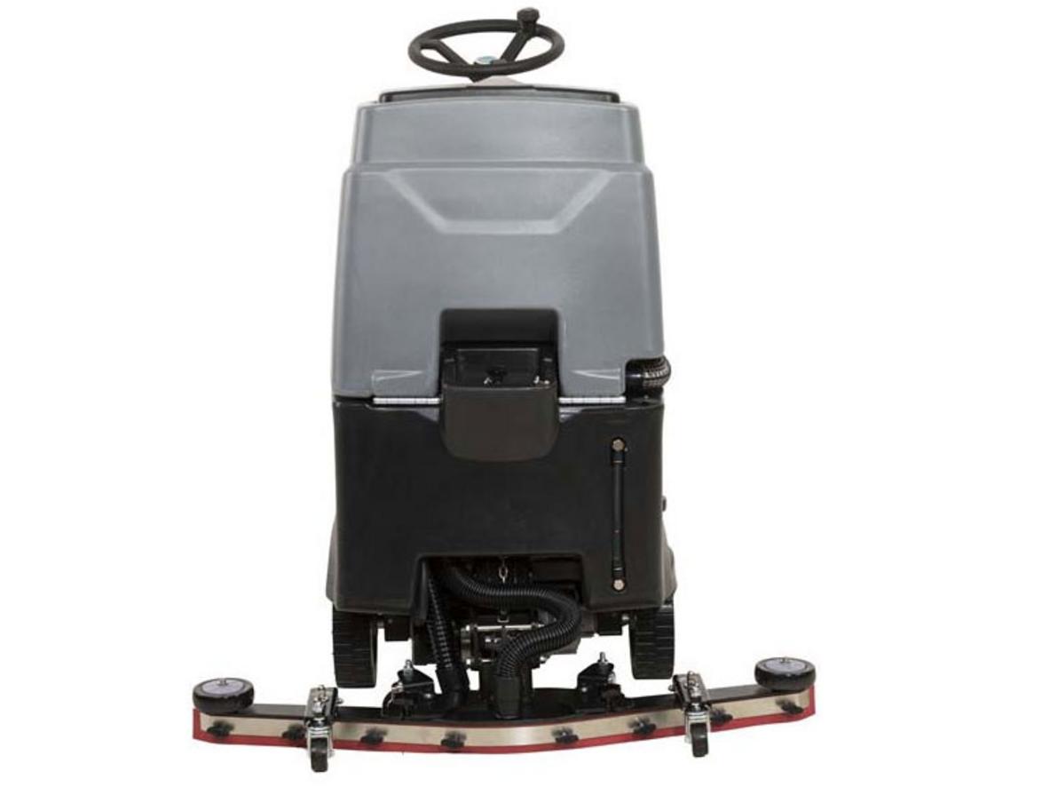 Thùng nước sạch 65L và nước bẩn 83L — làm việc liên tục 3–4 giờ (ắc quy 24V).','imagePrompt':'Close-up of the HiClean A60B water tanks (clean/dirty) with a runtime gauge showing "3-4h".