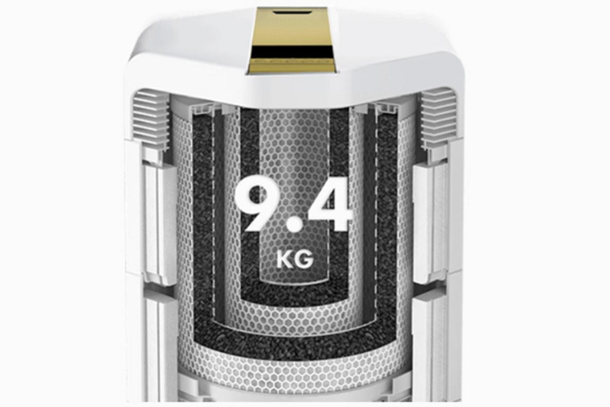 Bộ lọc than hoạt tính kép 10kg giúp khử mùi và khí độc hiệu quả.