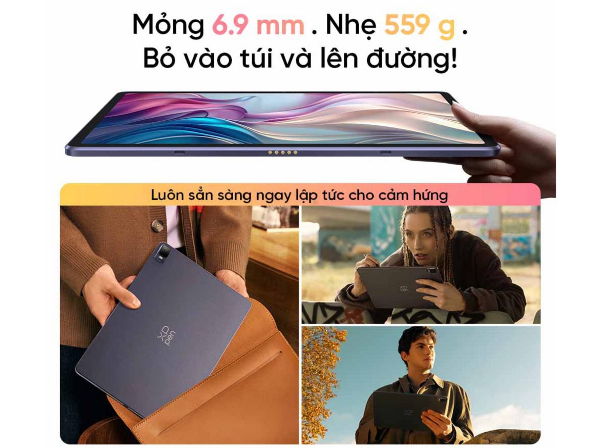 Bút X3 Pro Slim: 16,384 mức lực nhấn, nghiêng 60°