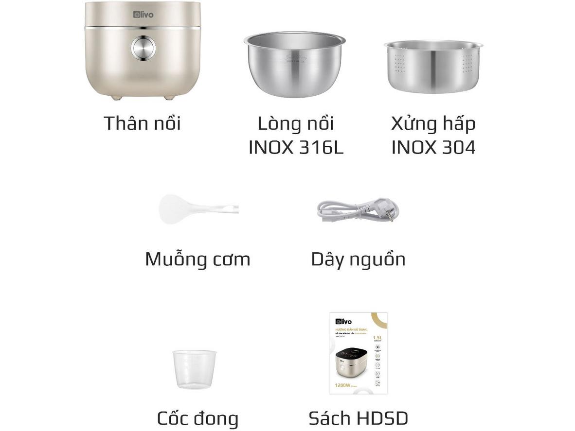 14 chương trình nấu và bảng điều khiển OLED tiếng Việt