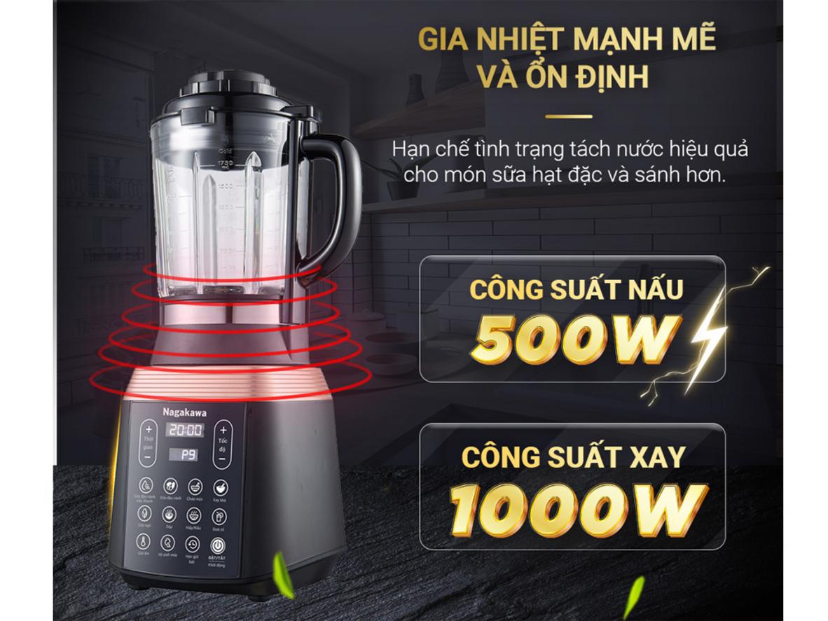 Cối thủy tinh chịu nhiệt và lưỡi dao inox 8 cánh