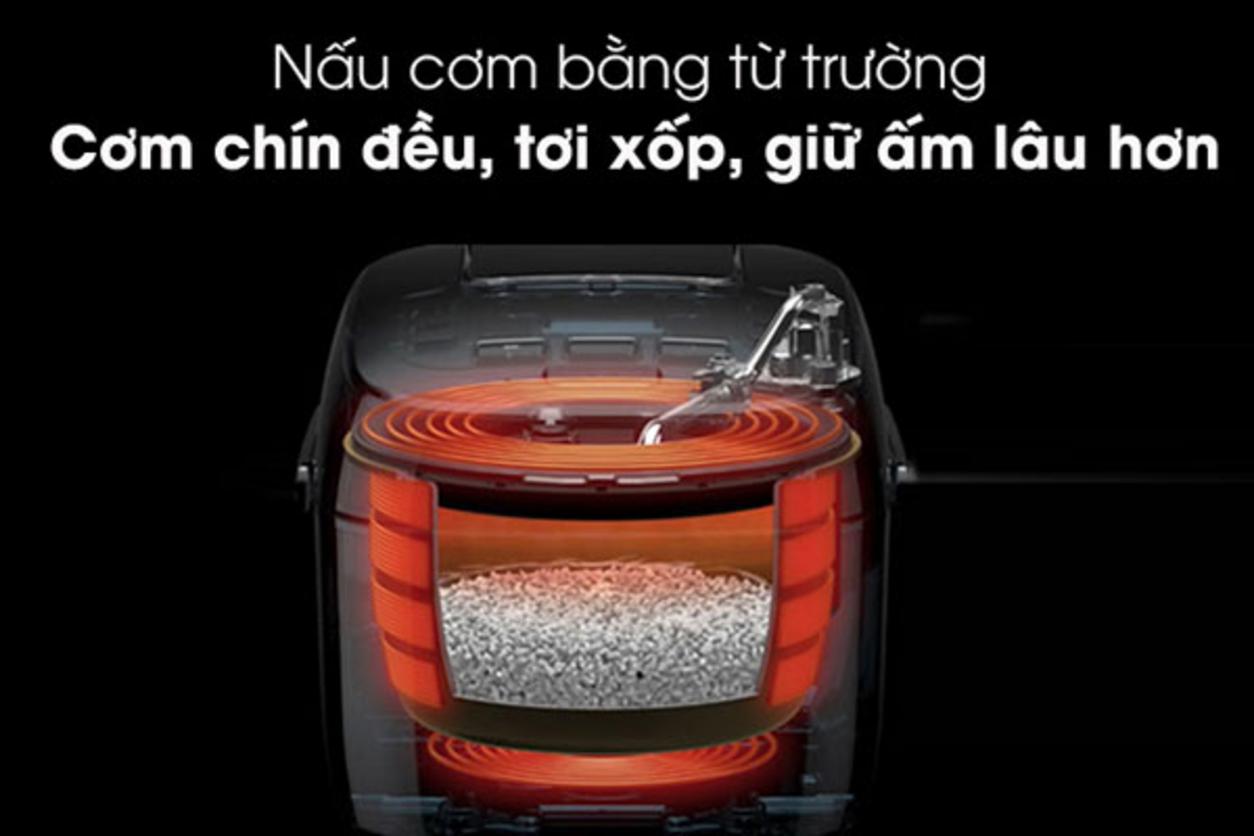 Công nghệ IH 1000W giúp nấu cơm đều