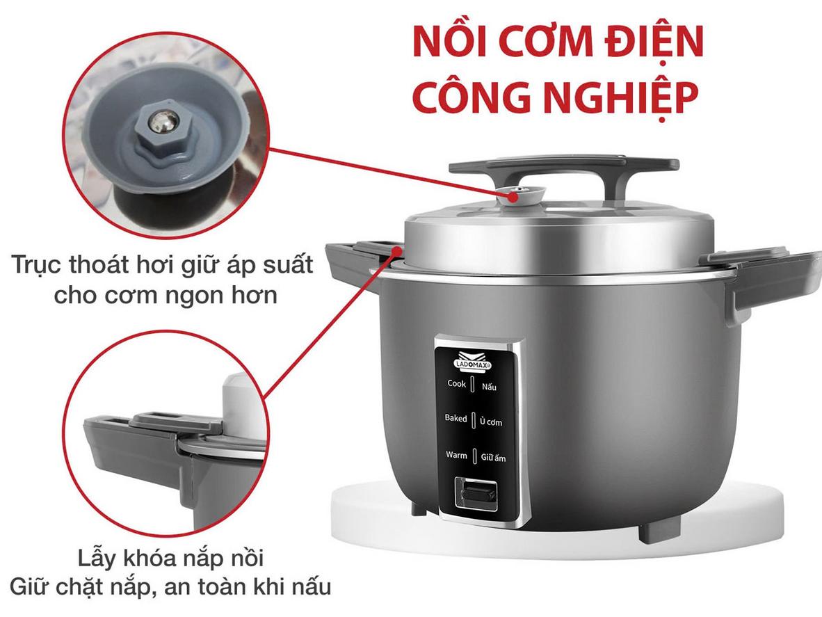 Công suất 2000W giúp nấu nhanh, phù hợp khung giờ cao điểm.