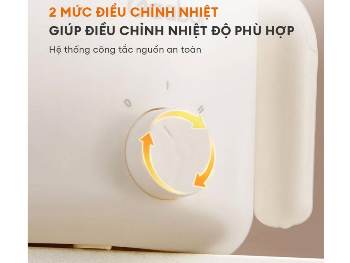 Bảng điều khiển 2 mức nhiệt và công suất 600W