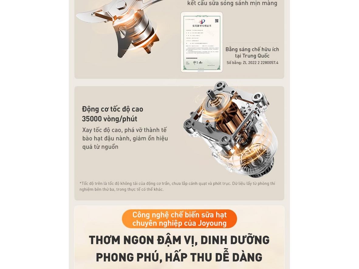 Công suất 1000W và tốc độ 35.000 vòng/phút