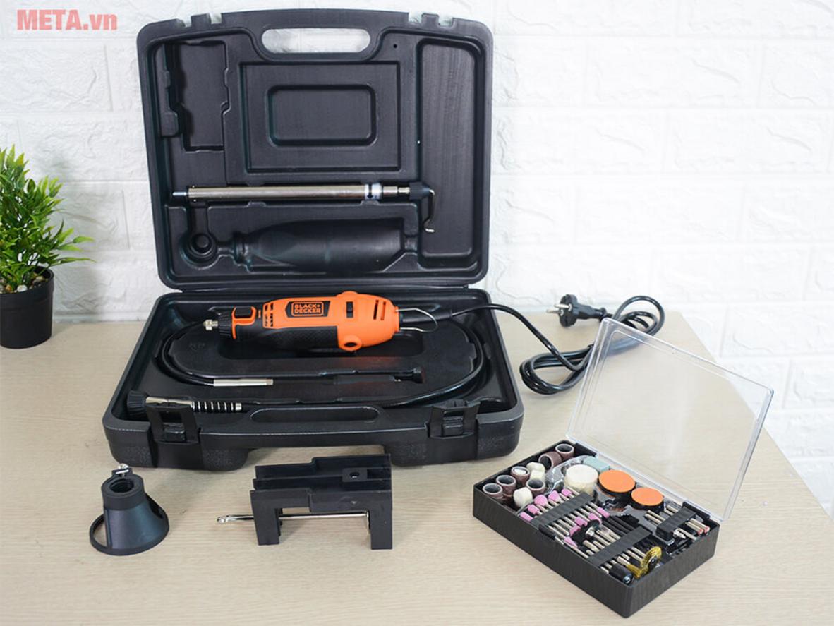 Công suất 180W và dải tốc độ linh hoạt của RT18KA giúp thao tác nhanh và chính xác từng chi tiết nhỏ, phù hợp cho nhiều vật liệu mà không bị ì máy. (Ảnh minh họa) , imagePrompt: "Close-up of the RT18KA operating on wood with speed dial visible and sparks/dust, highlighting speed control and power."