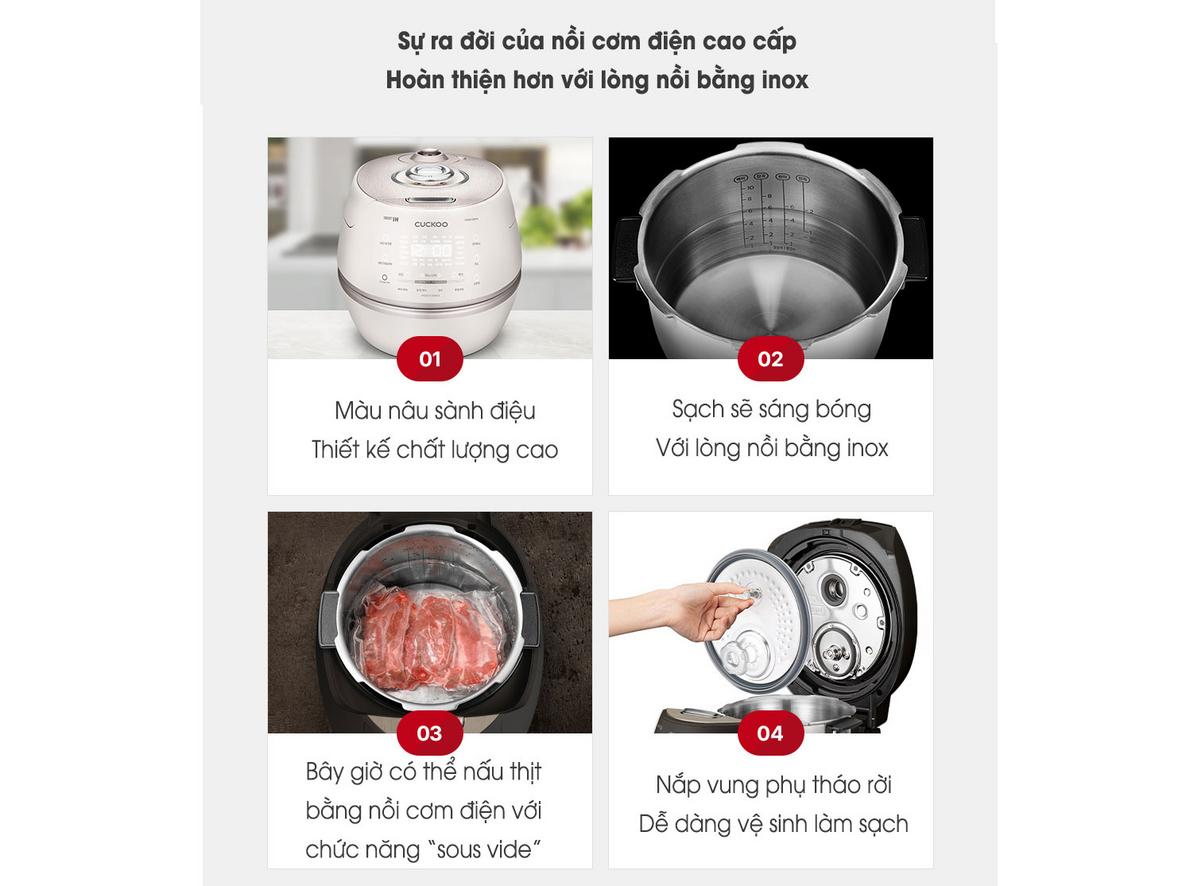 Công nghệ IH kết hợp áp suất giúp cơm chín đều và giữ dưỡng chất